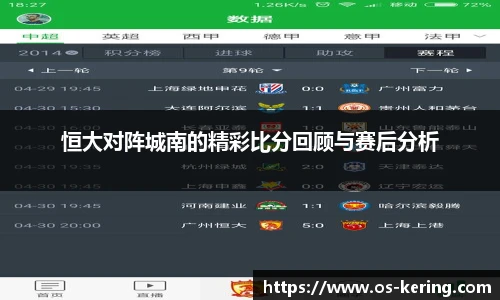恒大对阵城南的精彩比分回顾与赛后分析